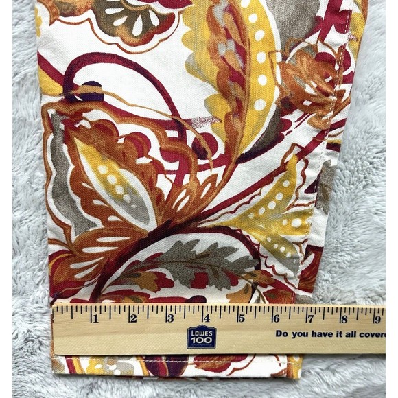 Chico's Perfect Stretch Slim Leg Pants Womens XL 3 Girlfriend Ankle Zip Floral - Picture 13 of 13